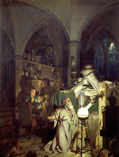 Joseph wright of derby The Alchemist Discovering Phosphorus or The Alchemist in Search of the Philosophers Stone Norge oil painting art